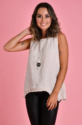 Capri Linen Tank – Natural